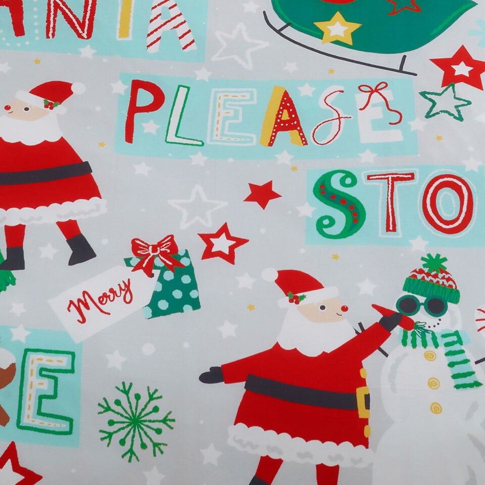 image 1 of Bedlam Santa Please Stop Here Duvet Cover Set Grey