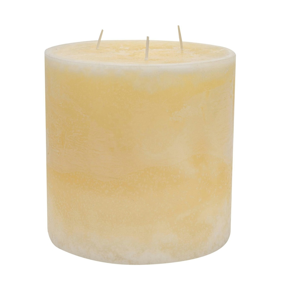 image 1 of Nicola Spring Round 3 Wick Vanilla Pillar Candle - 130 Hours - Ivory