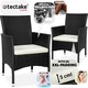 image 3 of Garden Chair Nantes Set of 2 - durable polyrattan, 2 sets of cushion covers Black | Beige