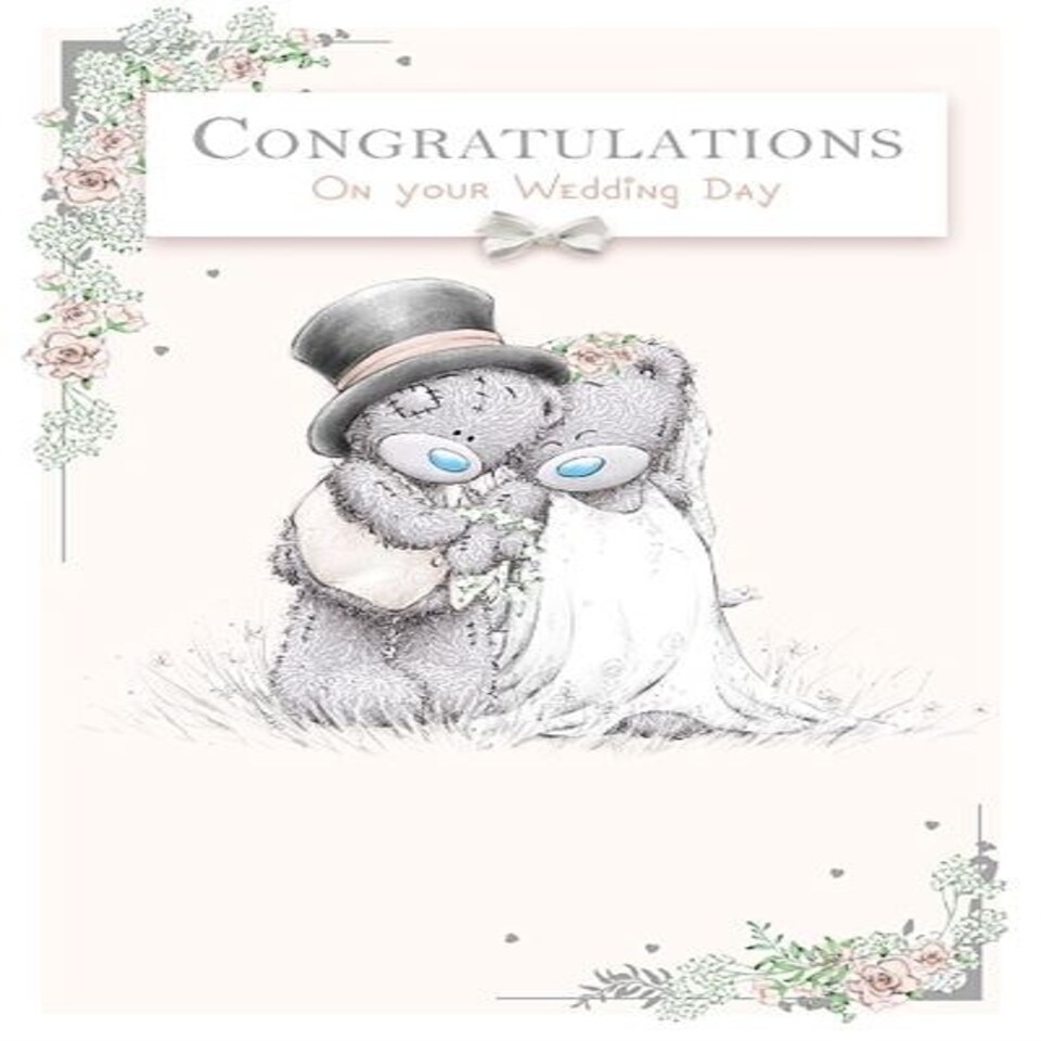 image 1 of Me To You Bear Congratulations Wedding Day Card