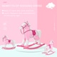 image 6 of HOMCOM Baby Rocking Horse Plush Ride on Animals Rocker with Sound Handle Grip for Kids 3-6 Years - Pink