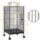 image 3 of Yaheetech 100.5 cm Tall Wrought Iron Bird Cage with Rolling Stand Black