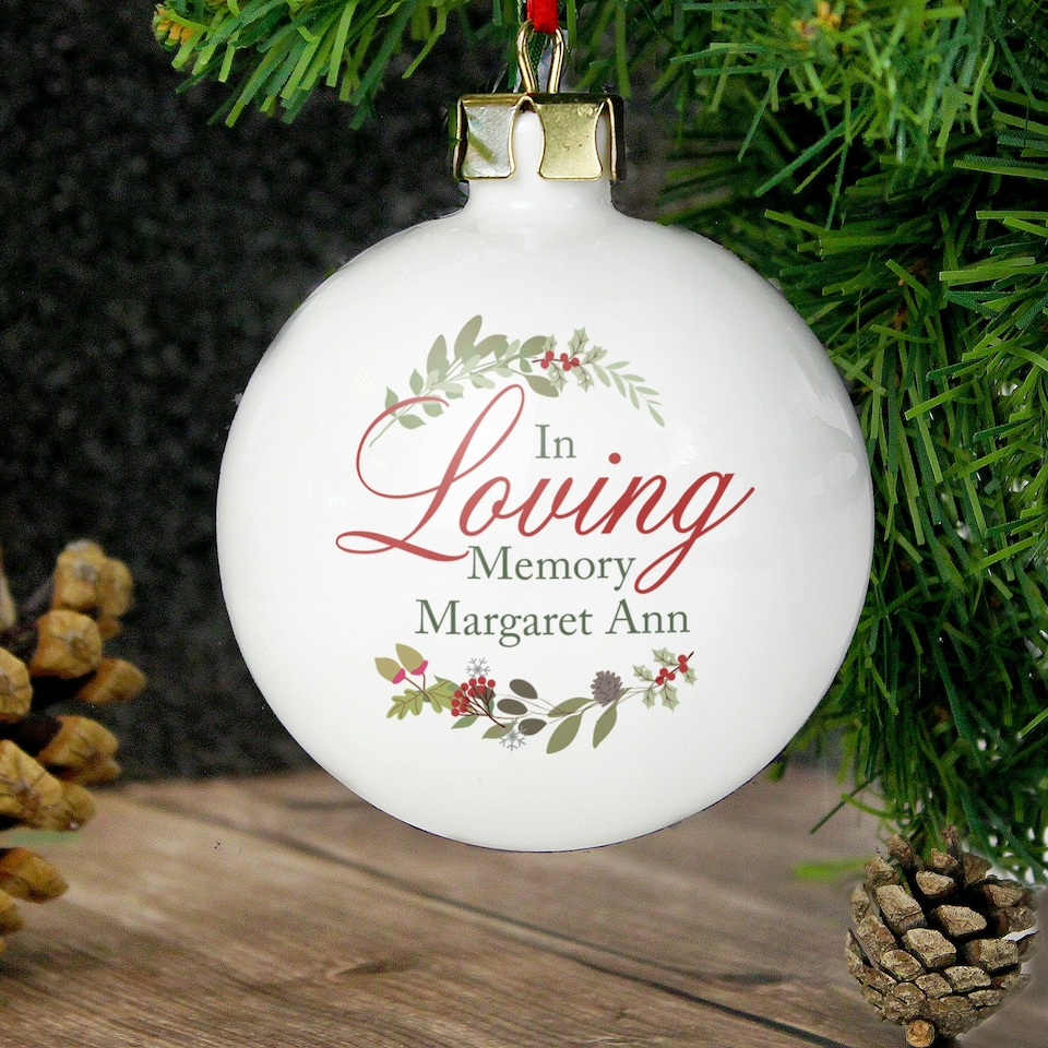 image 1 of Personalised In Loving Memory Wreath Bauble