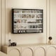 image 2 of HOMCOM 5-Tier Wall Display Shelf Cabinet with Glass Doors, Black and White | Multi | Black with white shelves | Overall size: 80W x 9.5D x 60H cm