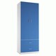 image 1 of White 2-Door 2-Drawer Wardrobe. Blue | Accent Colour: Blue