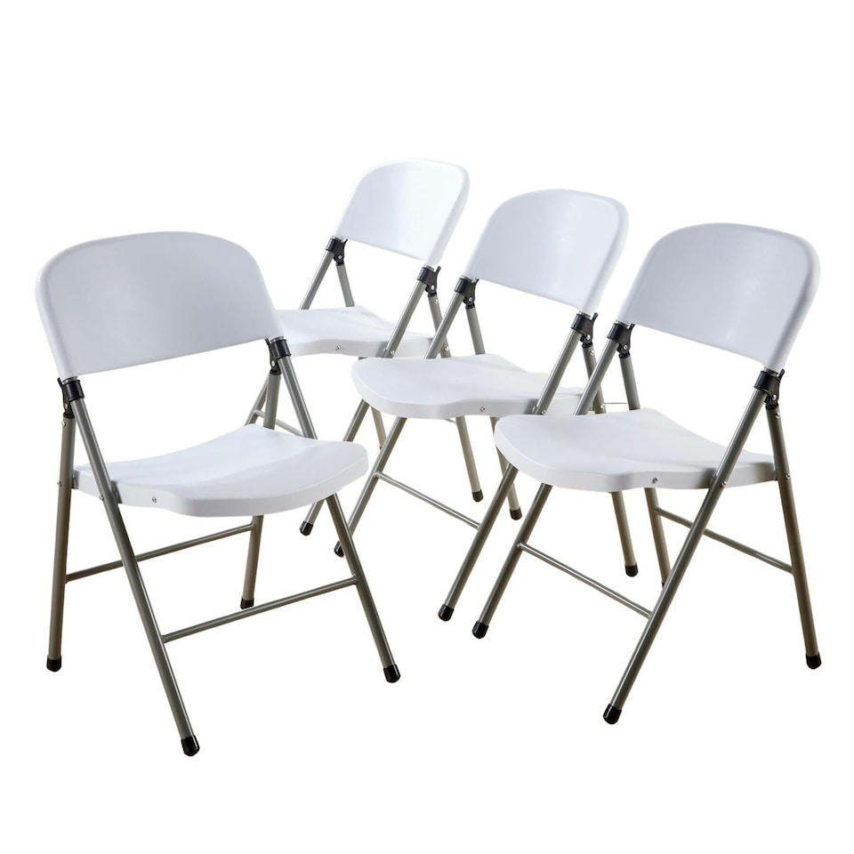 image 1 of Folding Chair Set Camping Party Picnic BBQ Garden Indoor Outdoor Chair Set White