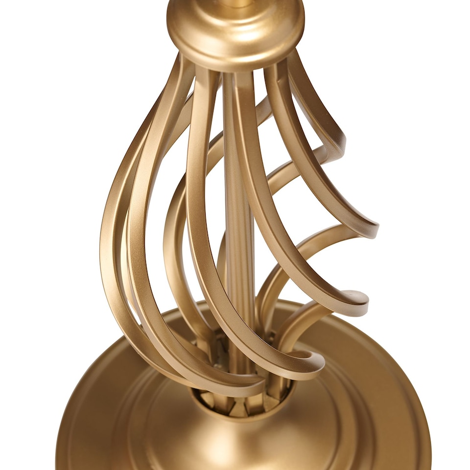 image 1 of Traditional Sleek Satin Gold Brass Table Lamp Base with Twist Metal Stem Design | Gold | Gold | 1