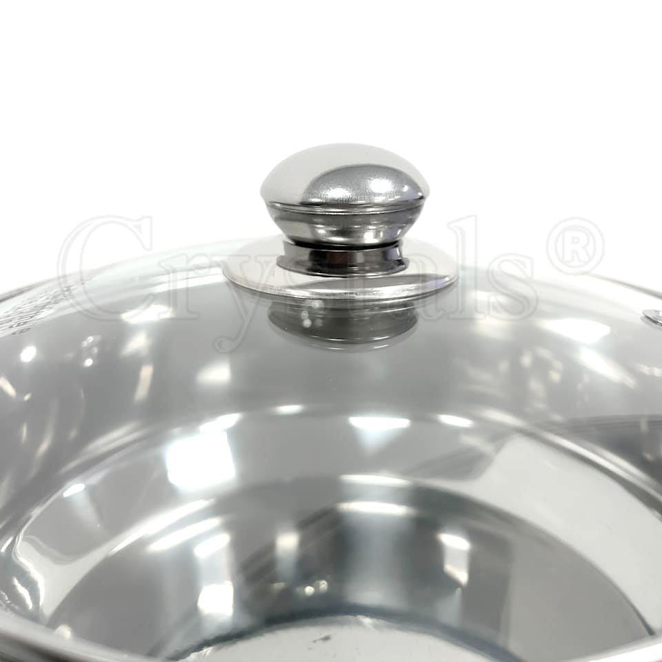 image 1 of 3 Tier Stainless Steel 22cm Steamer Pot Pan Cooker Set Glass Lid Cook Food Uk
