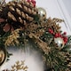 image 2 of 40cm Gold Dressed Christmas Wreath, Baubles, Pinecones and Berries