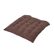 Homescapes Seat Pad Luxury Cotton Indoor Outdoor Garden Dining Cushion | Brown | 40 x 40 cm | 1