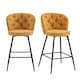 image 1 of SONARA Set of 2 Blended Woven Fabric Counter Height Bar Stools with Backrest | Yellow