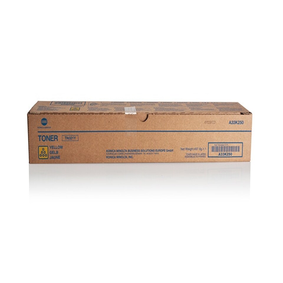 Konica Minolta TN321Y Yellow Toner Cartridge 25k pages for Bizhub C224/224e/284/284e/364/364e - A33K250 N/A
