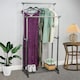 image 2 of KCT Adjustable Double Clothes Rack on Wheels Black | Silver | One Size