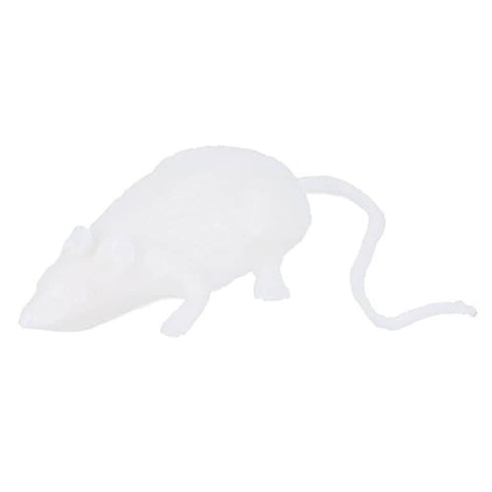 Mini Stretchy White Rat 7cm