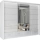 image 1 of Sleek High Gloss Sliding Wardrobe 255cm with Drawers | White/Black/Grey 3-Door Bedroom Storage White | White255cm