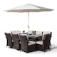 image 2 of Arizona Rectangle 8 Seat Rattan Dining Set Ice Bucket Drinks Cooler | Brown | Brown