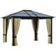 image 1 of Outsunny 3 x 3.6m Hardtop Gazebo Canopy with Mosquito Netting and Curtains