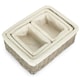 image 2 of Set of 4 Wicker Grey Wash Lined Storage Tray Brown