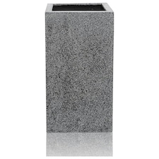 Primrose Poly Terrazzo Stone Large Grey Tall Cube Patio Planter 79cm