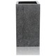 image 1 of Primrose Poly Terrazzo Stone Large Grey Tall Cube Patio Planter 79cm