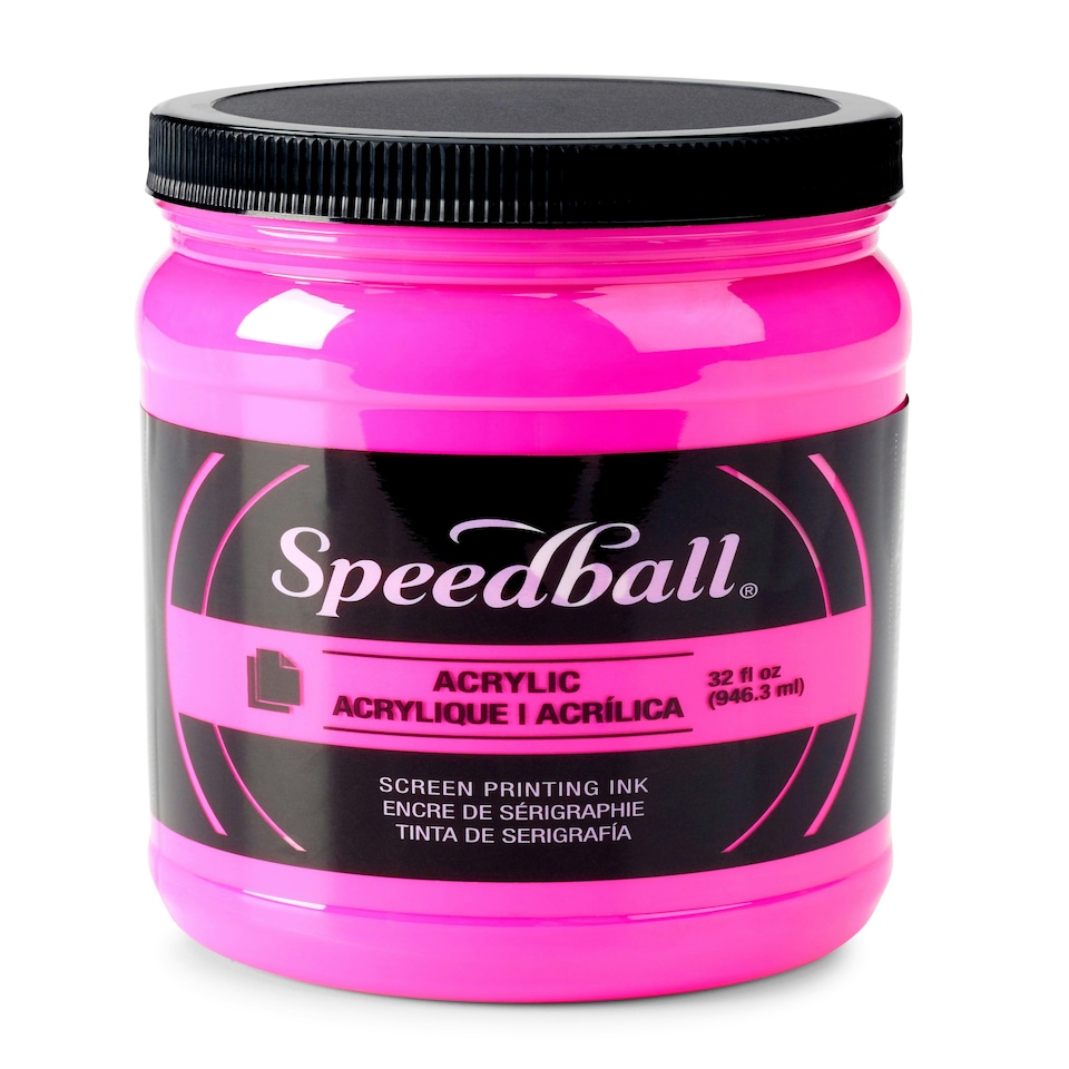 image 1 of Speedball Fluorescent Acrylic Screen Printing Ink, Fluorescent Magenta, 32oz