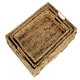 image 5 of Water Hyacinth Shallow Rectangular Storage Basket Set 3 Brown