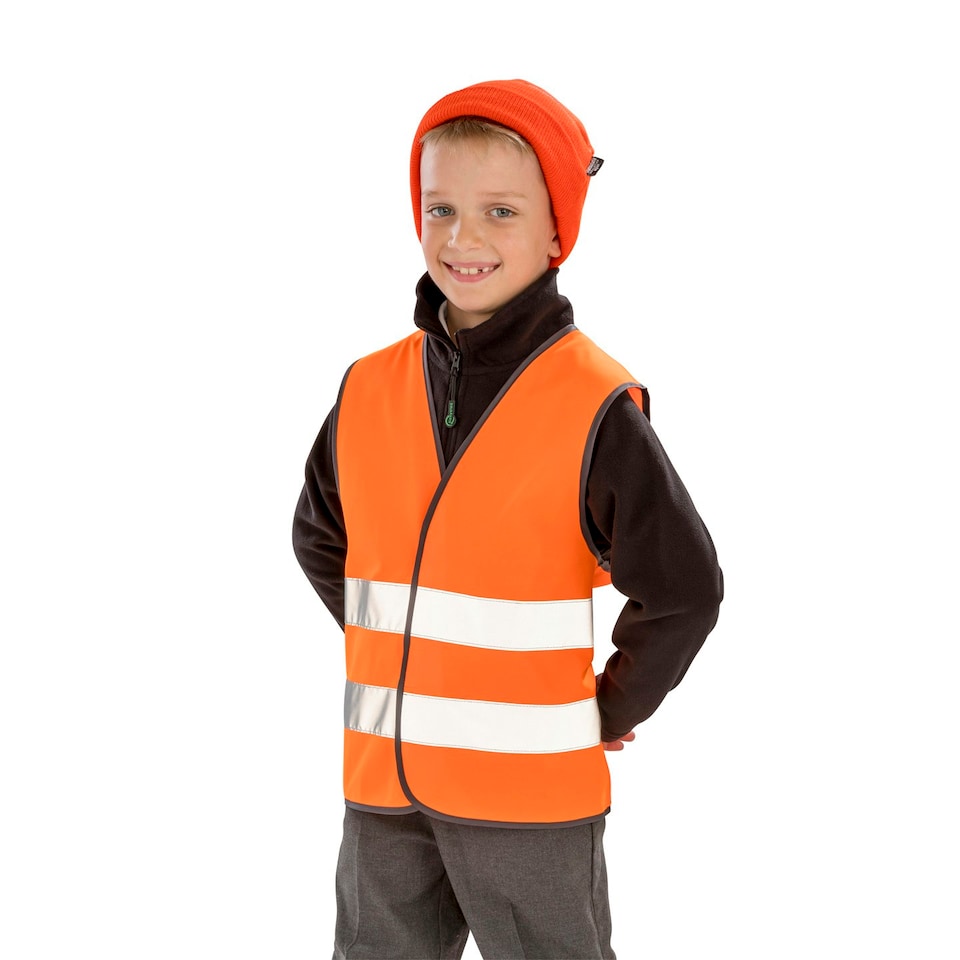 image 1 of SAFE-GUARD by Result Childrens/Kids Safety Vest - Hi Vis Orange - 10-12 Years
