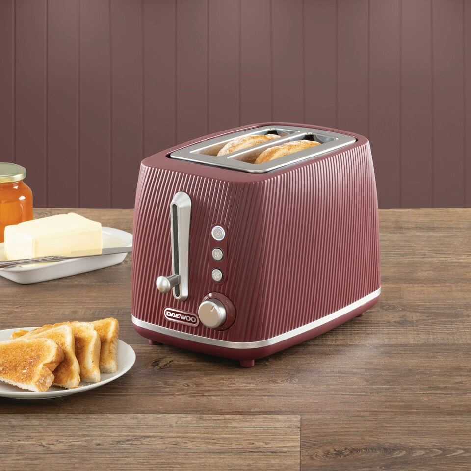 image 1 of Daewoo Cascade Matching Kettle & 2-Slice Toaster Set 1.7 L 3 kW Fast Boil Black | 2-slice
