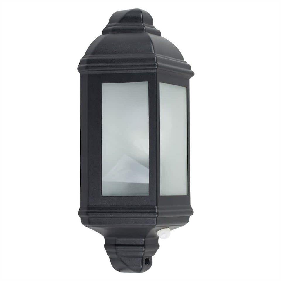 image 1 of ValueLights Kayleigh Black PIR Motion Sensor Outdoor Wall Light & Cool White LED Bulb | Black
