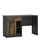 image 1 of Brooklyn Desk with 1 Door and 1 Drawer in Walnut and Dark Matera Grey