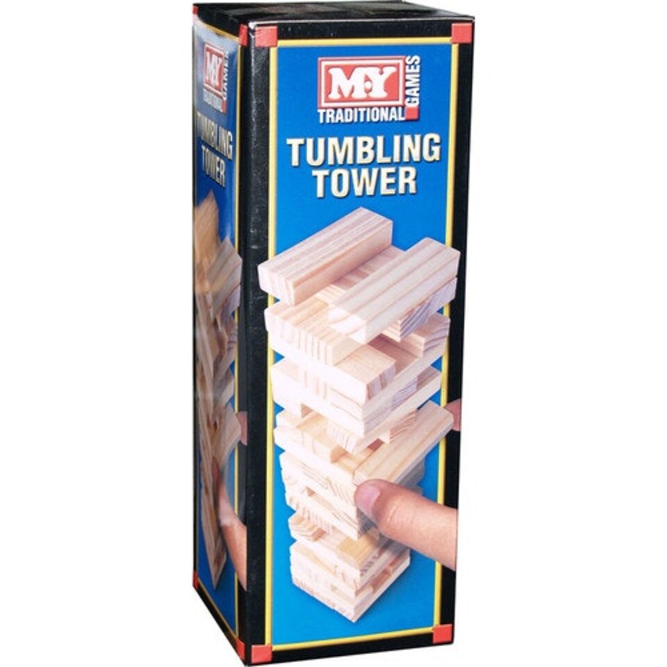 M.Y. Traditional Games Mini Tumbling Tower 48 Wooden Pieces Tesco