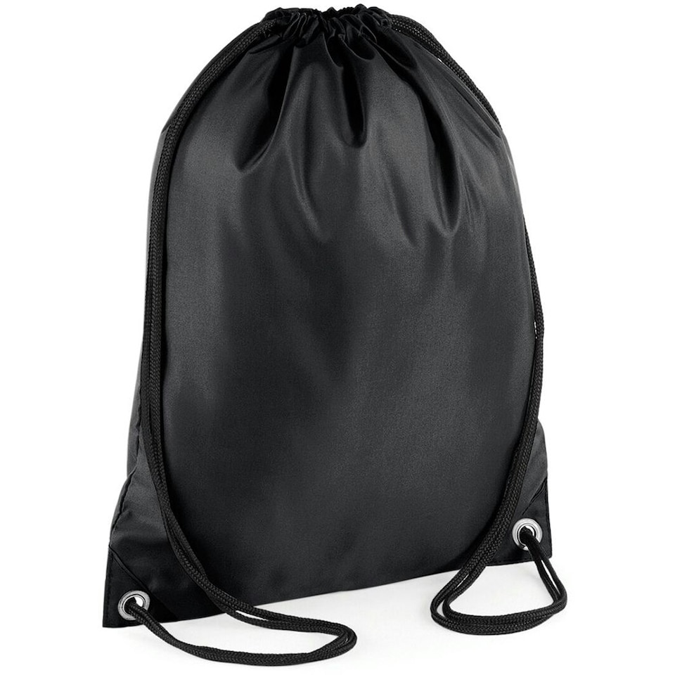 image 1 of BagBase Budget Water Resistant Sports Gymsac Drawstring Bag (11L) - Black - One Size Black | One Size