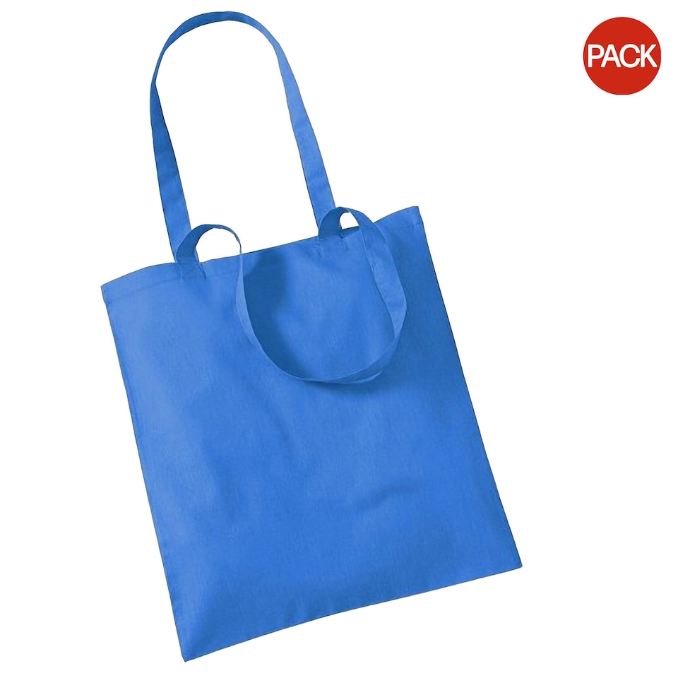 image 1 of Westford Mill Promo Bag For Life - 10 Litres (Pack Of 2) - Cornflower - One Size