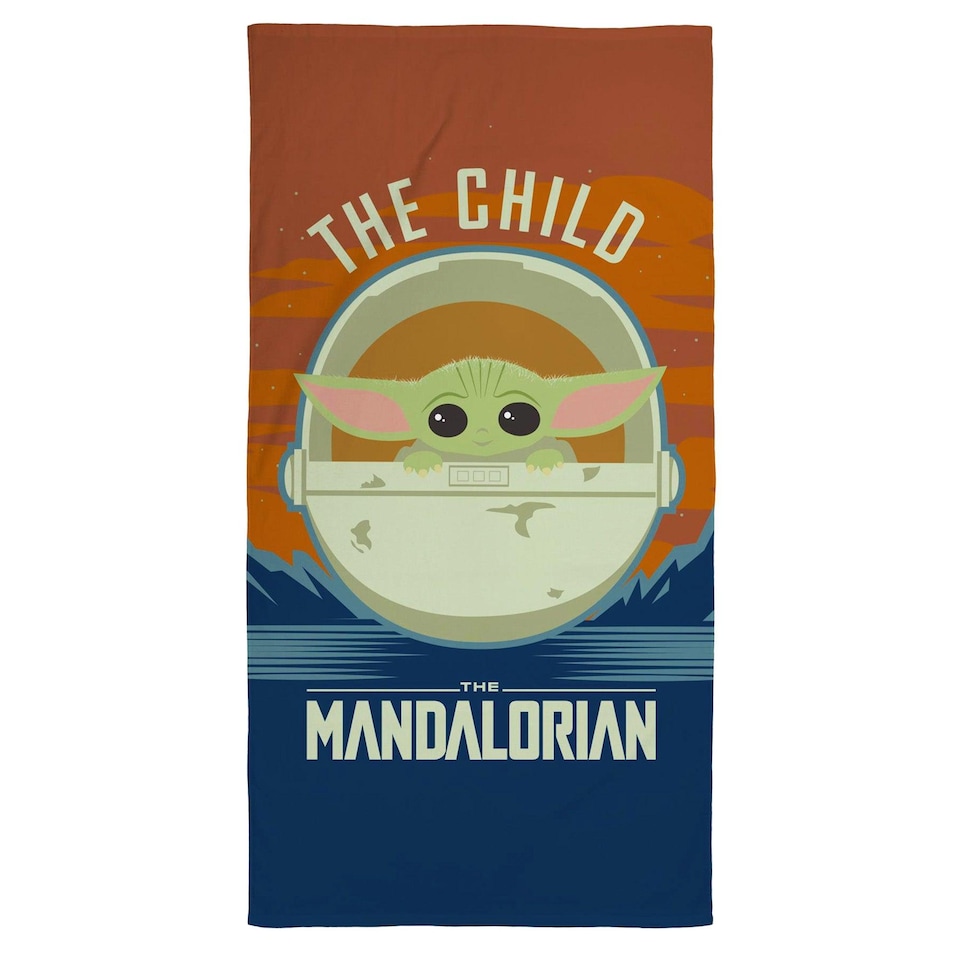 image 1 of Star Wars: The Mandalorian The Child Towel | Blue | Blue/Orange | One Size | 1
