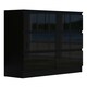 image 4 of FWStyle Stora 7 Drawer Merchant Chest Of Drawers - Black Gloss Front