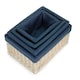 image 6 of White Wash Navy Lined Open Storage Basket Large | Blue | Blue