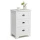 image 1 of COSTWAY Wood 3-Drawer Nightstand Accent End Table White | White