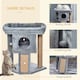 image 3 of PawHut Cat Tree Tower Indoor with Cats Scratching Post Cat House, Grey