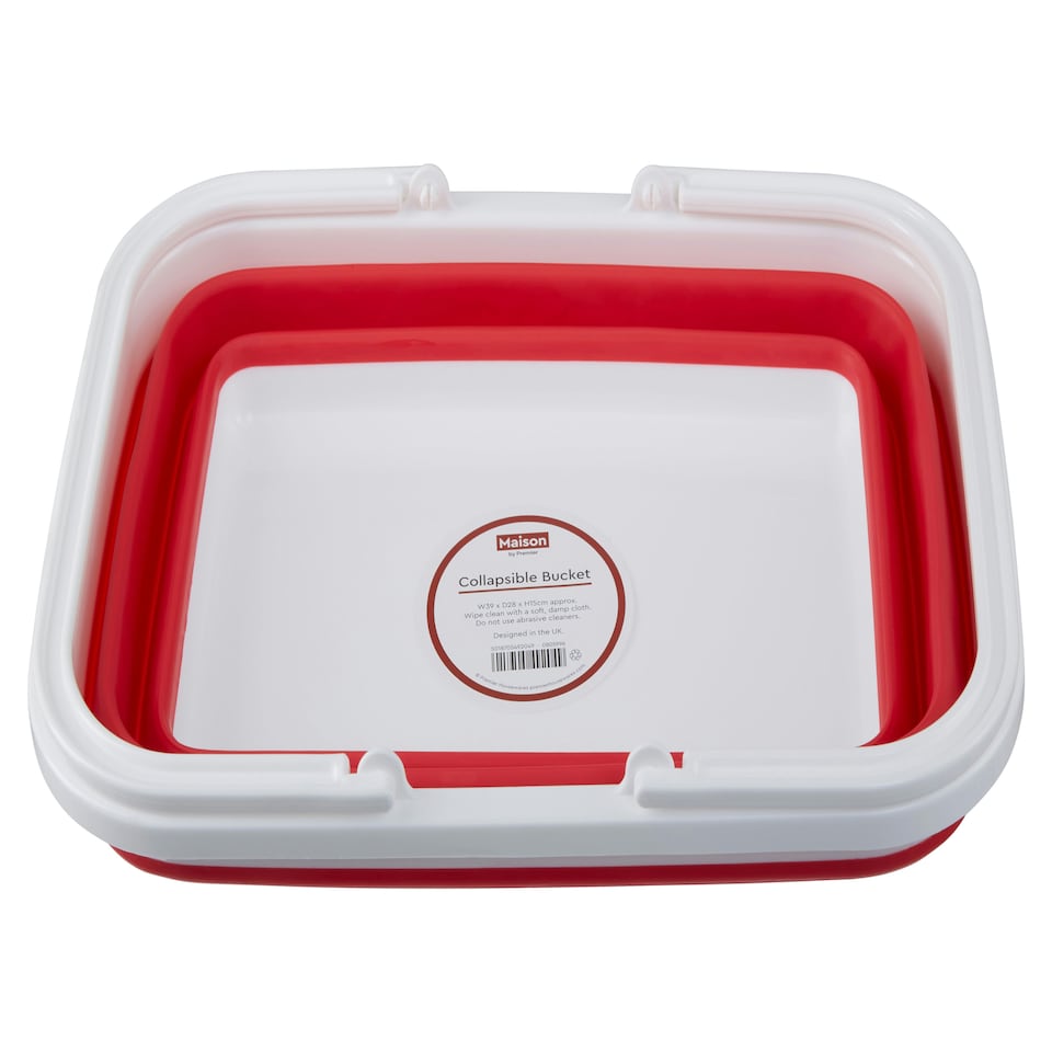 image 1 of Interiors By Premier Collapsible Red Laundry Basket With Handles,Space Efficient Organizer,Functional Thermoplastic Rubber Basket Red