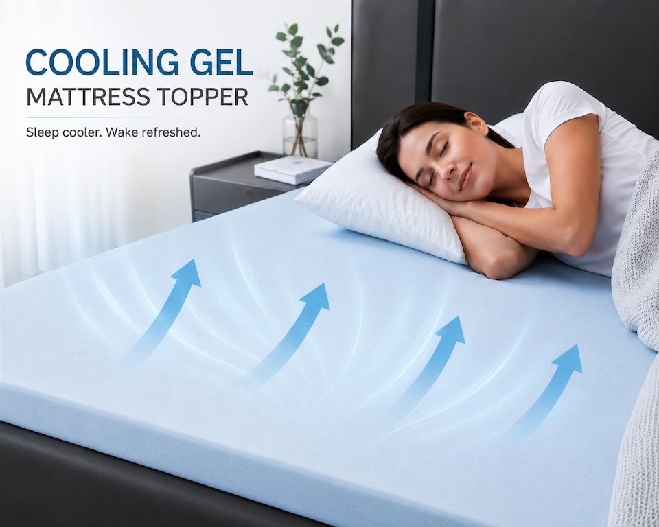 image 1 of Ezysleep 5cm Cooling Hydro Foam Mattress Topper Pressure Relieving Design Soft Comfort