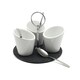 image 2 of Van Gogh Tapas Serving Dishes Set Platter Snack Dips Cups Slate Ceramic White | Grey