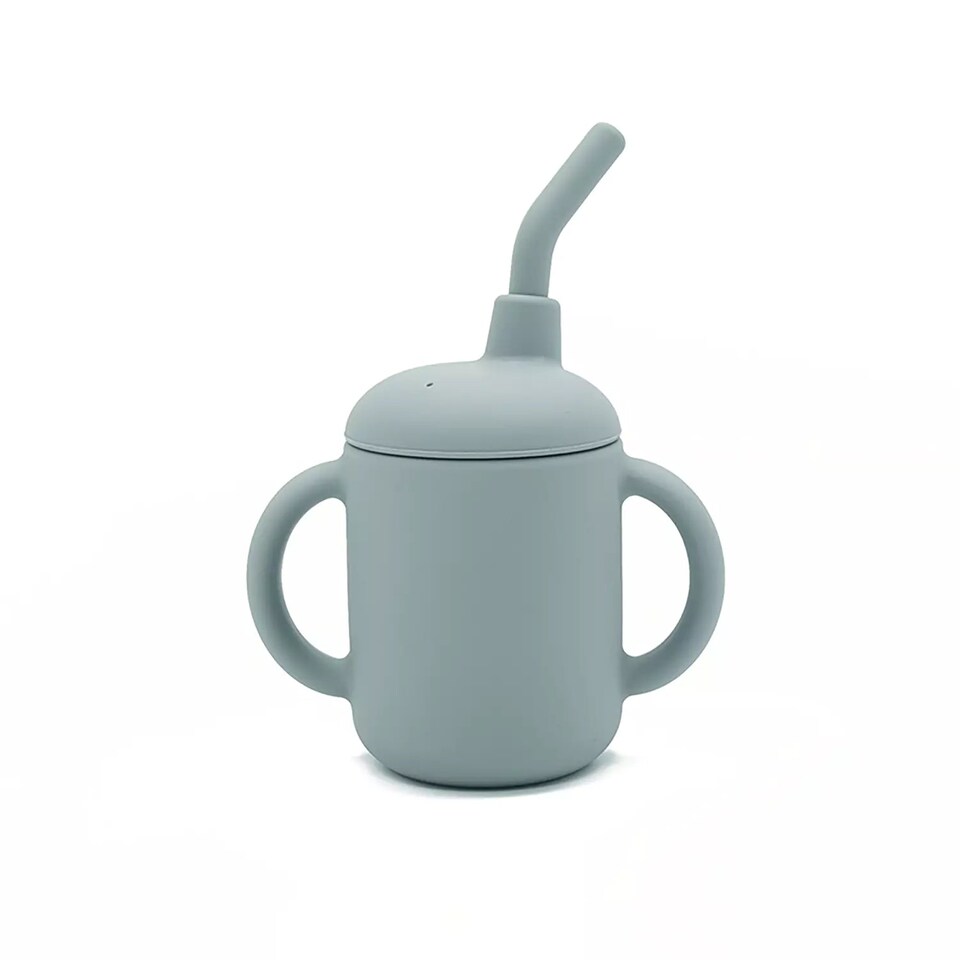 image 1 of Allis Baby Silicone Sippy Cup with Straw - Blue | Blue | One Size | 1