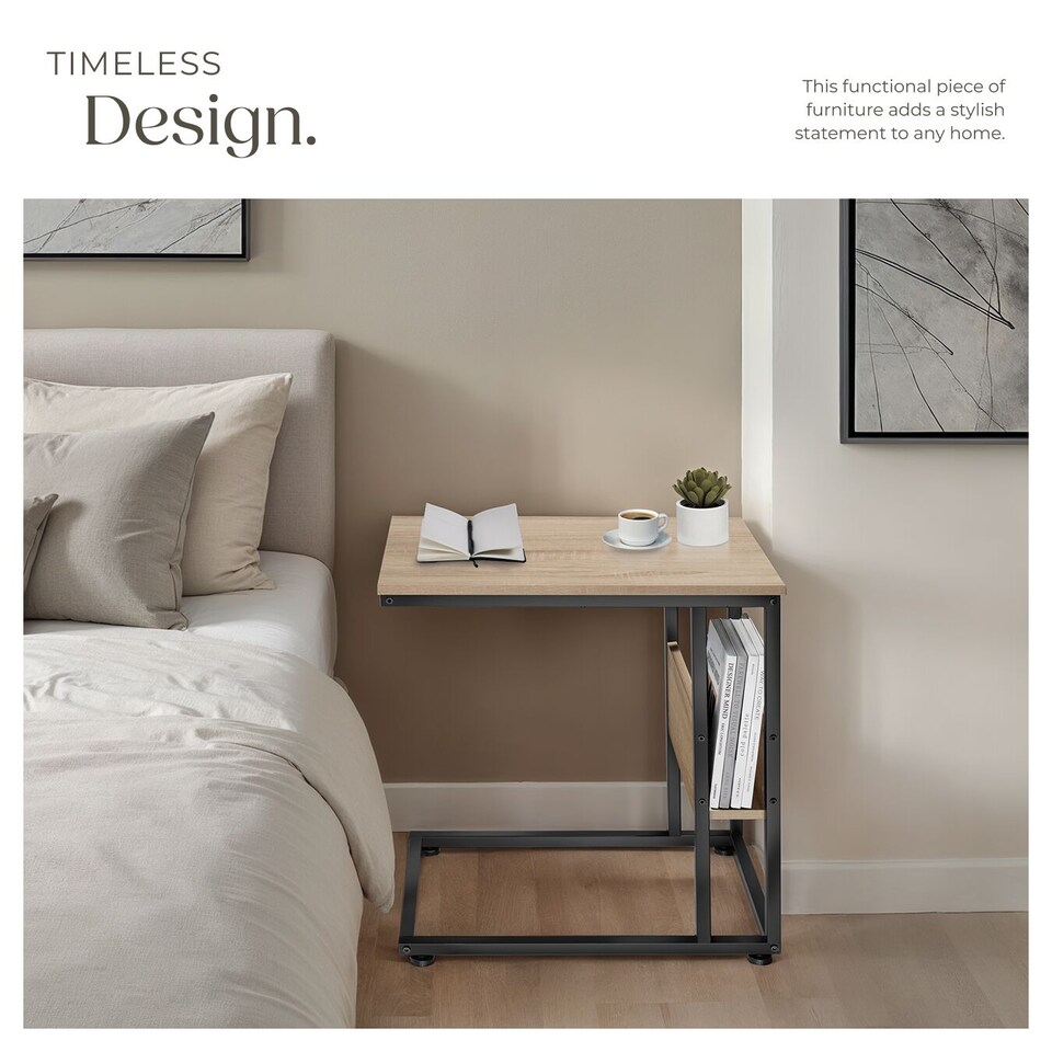 image 1 of Bedside Table Wigan - industrial style, with side compartment, 55 x 36.5 x 60 cm | Brown | industrial wood light, oak Sonoma | 55 x 36,50 x 60 cm | 1