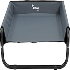 Actiaspet Elevated Dog Bed Steel Frame Raised Pet Cot Black or Grey (Grey, Small)