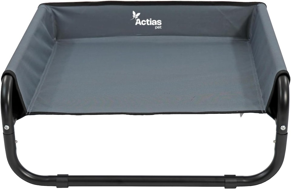 image 1 of Actiaspet Elevated Dog Bed Steel Frame Raised Pet Cot Black or Grey (Grey, Small)