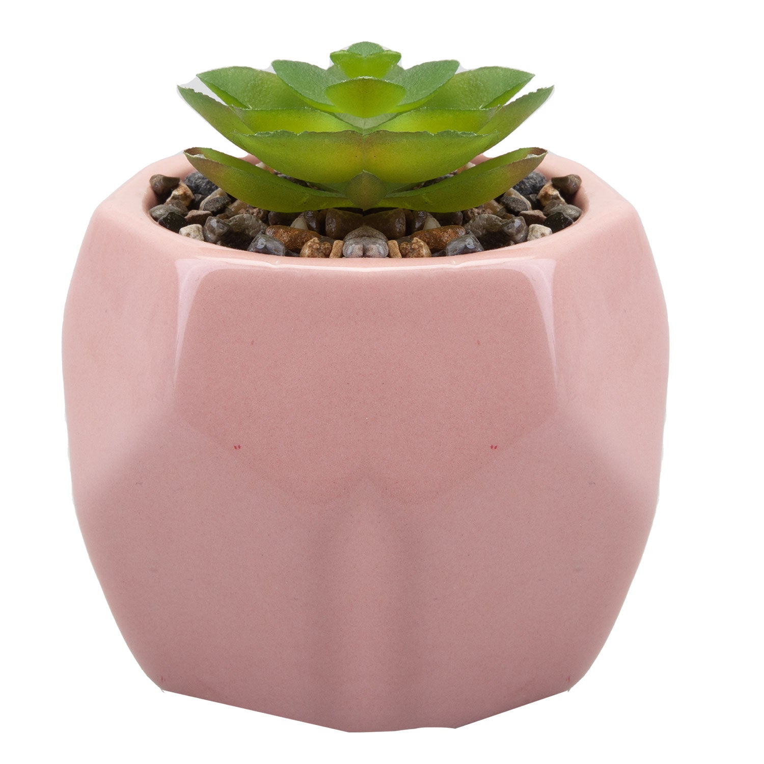 VFM e-Store Artificial Plant Indoor Potted Pot Plastic Small Succulents 12. 1cm in Pink