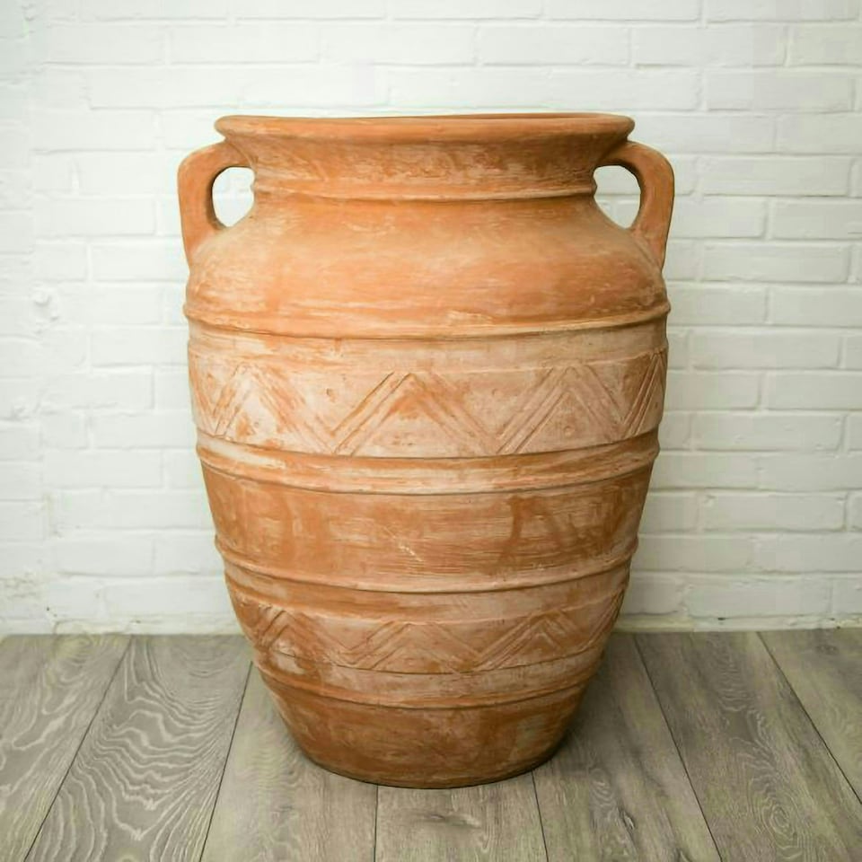 image 1 of Primrose Terracotta Athenian Amphora Vase Shape Decorative Garden Planter 100cm