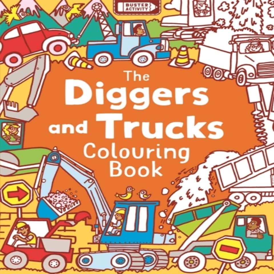 The Diggers And Trucks Colouring Book
