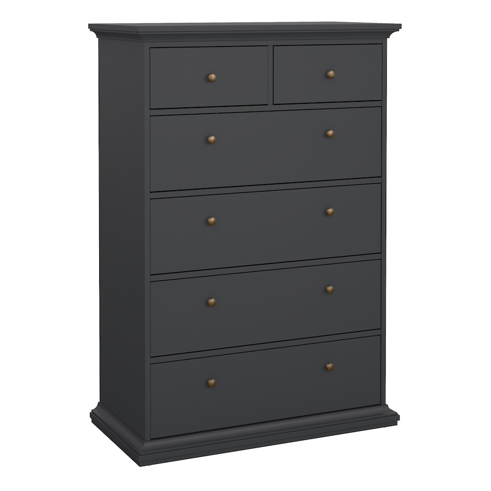 image 1 of Paris Chest of 6 Drawers in Matt Grey