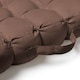 image 6 of Quilted Button Seat Pad Cushion Booster 100% Cotton Cover 45cm Square | Grey